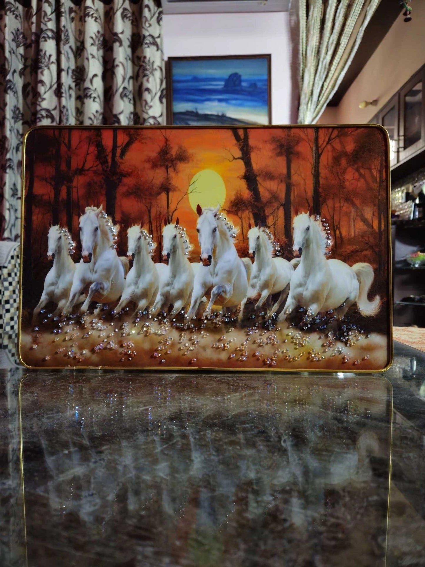 Seven Horses Fortune Blessings – Running Horses Luxury Wall Art