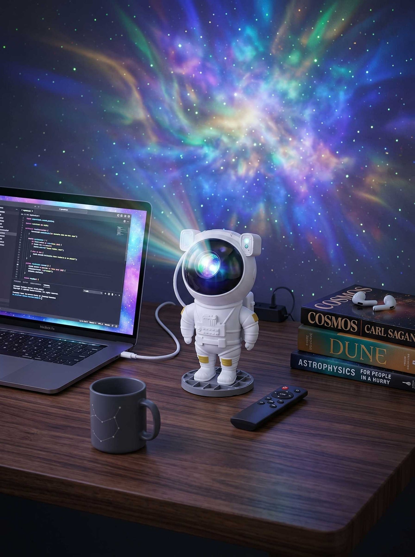 Astronaut Galaxy Star Projector Lamp – Nebula Night Light with Remote