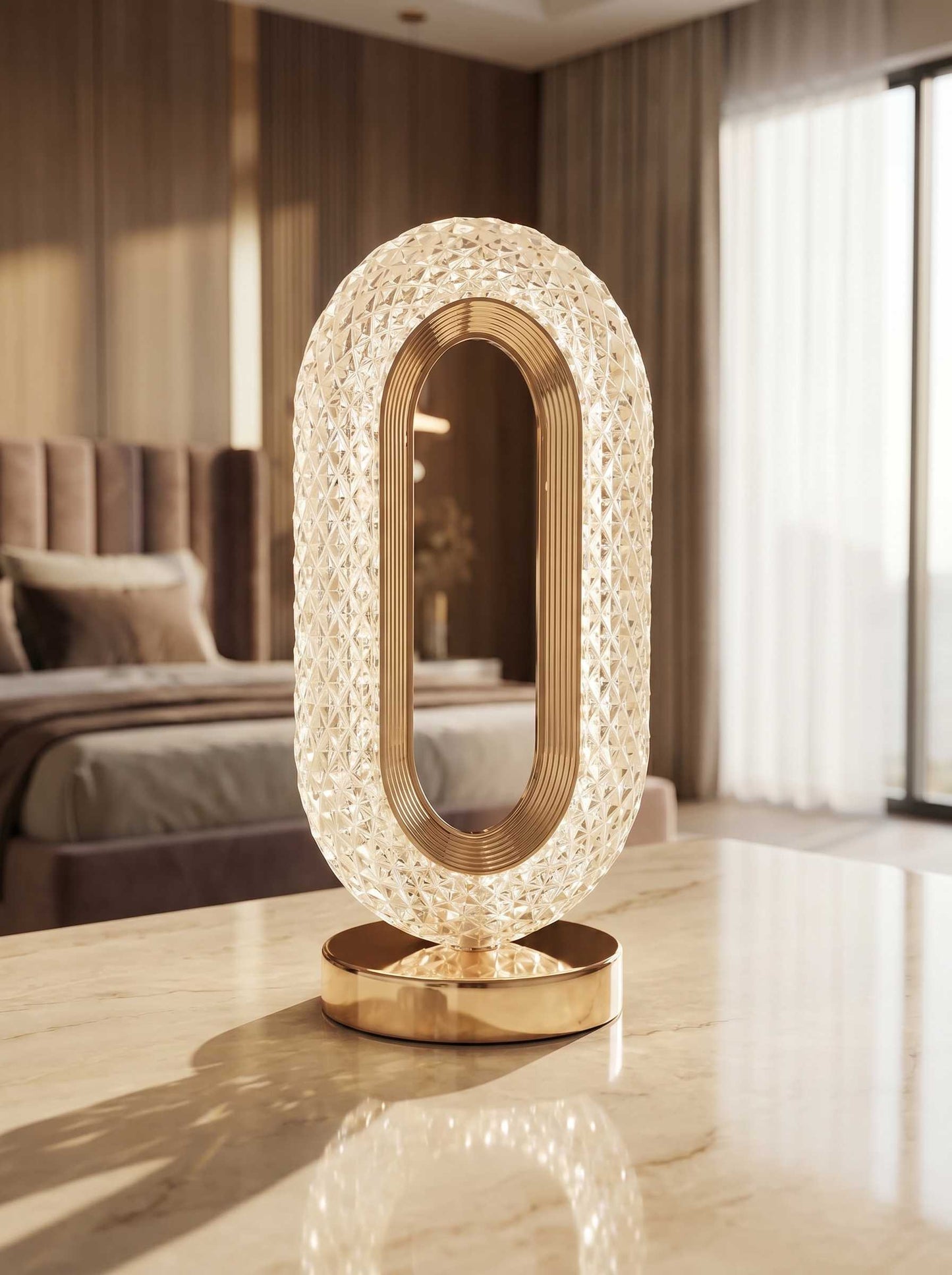 Crystal Glow Oval – Luxury Ambient Lamp