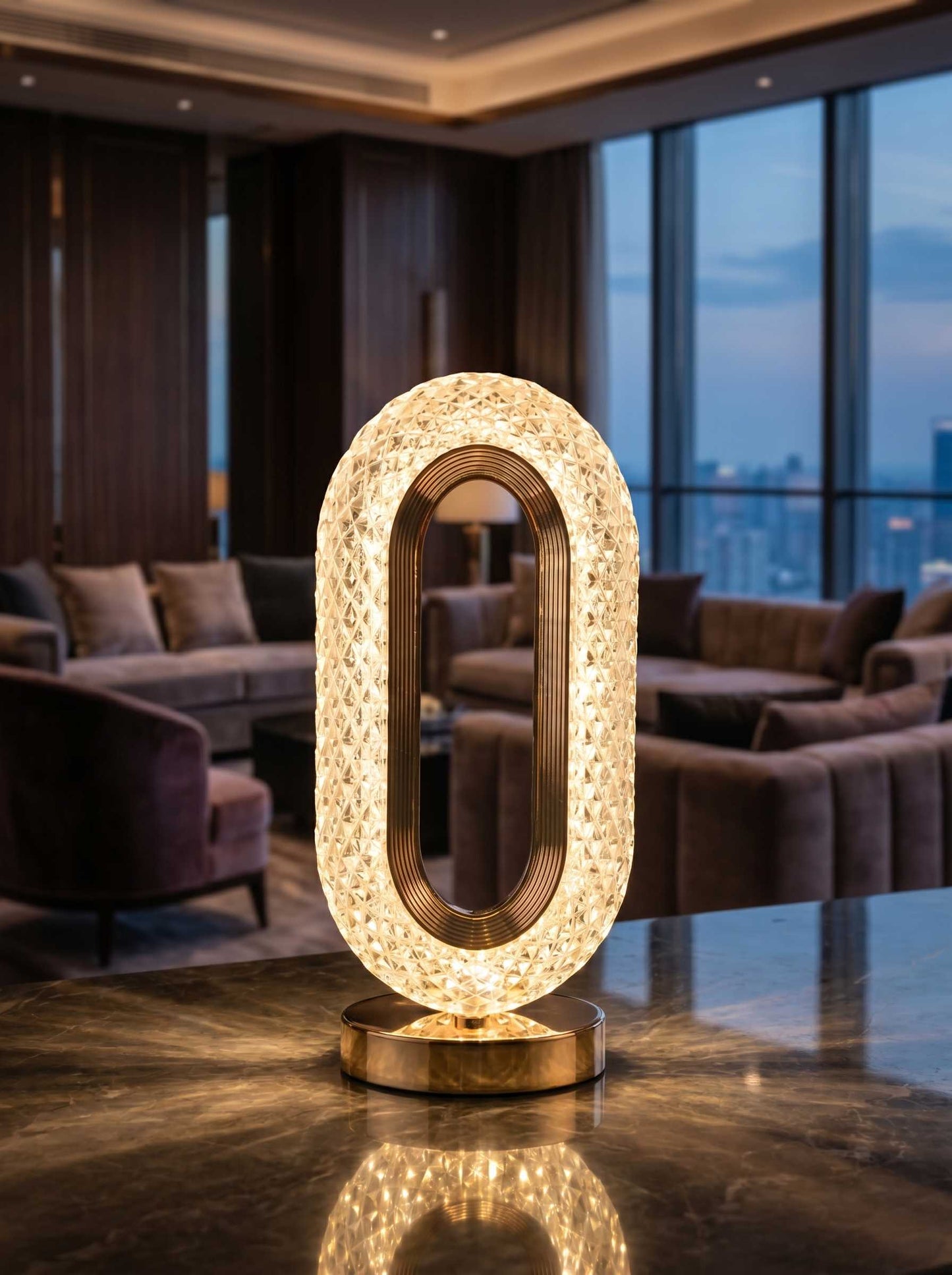 Crystal Glow Oval – Luxury Ambient Lamp