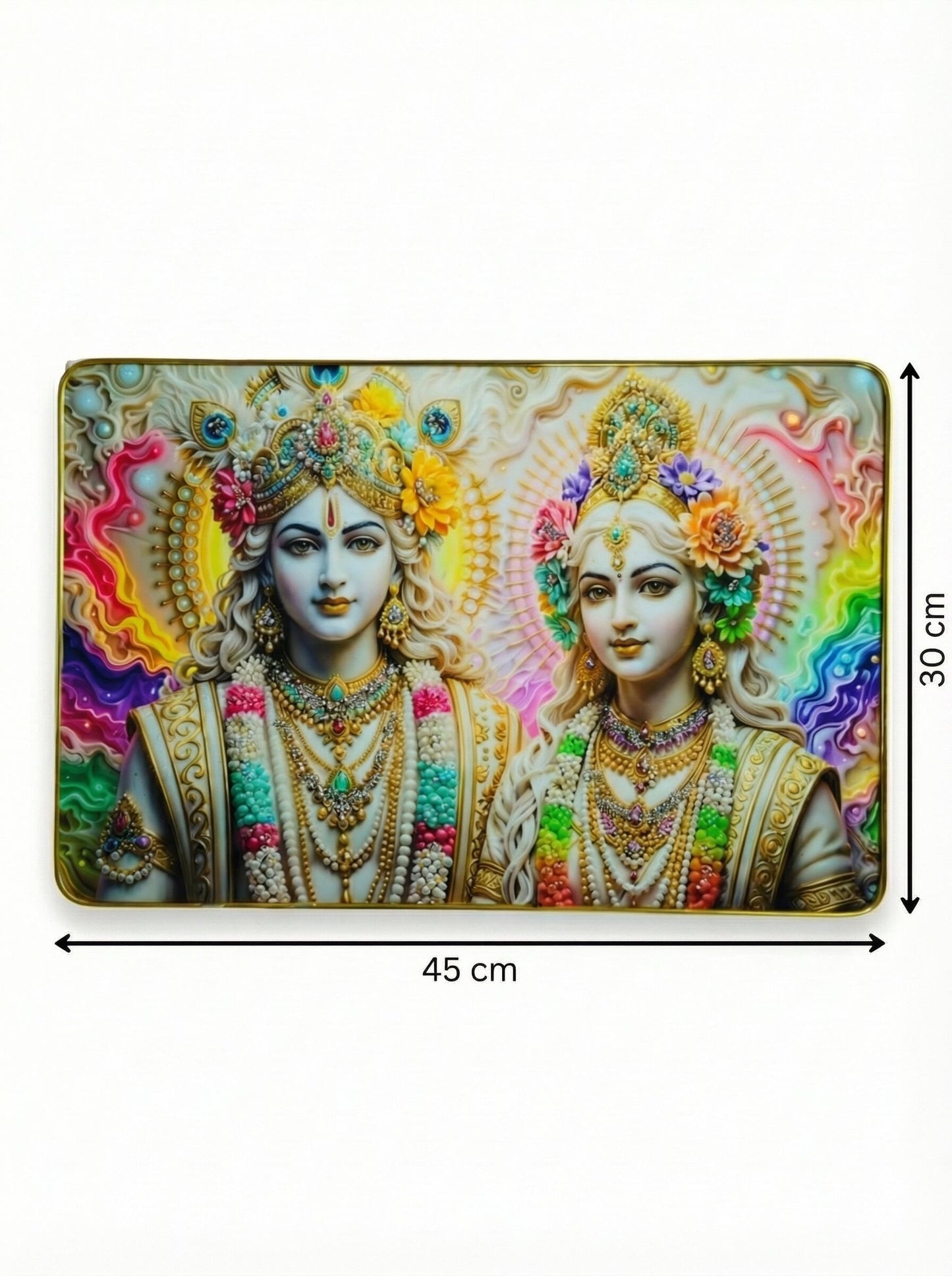 Vrindavan Jewel Blessings – Radha Krishna Luxury Wall Art
