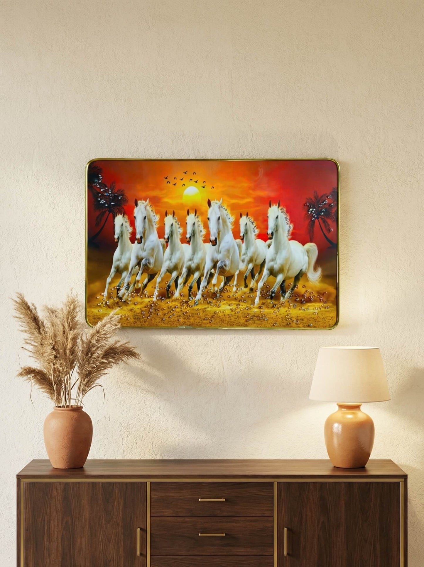 Seven Horses Fortune Blessings – Running Horses Luxury Wall Art