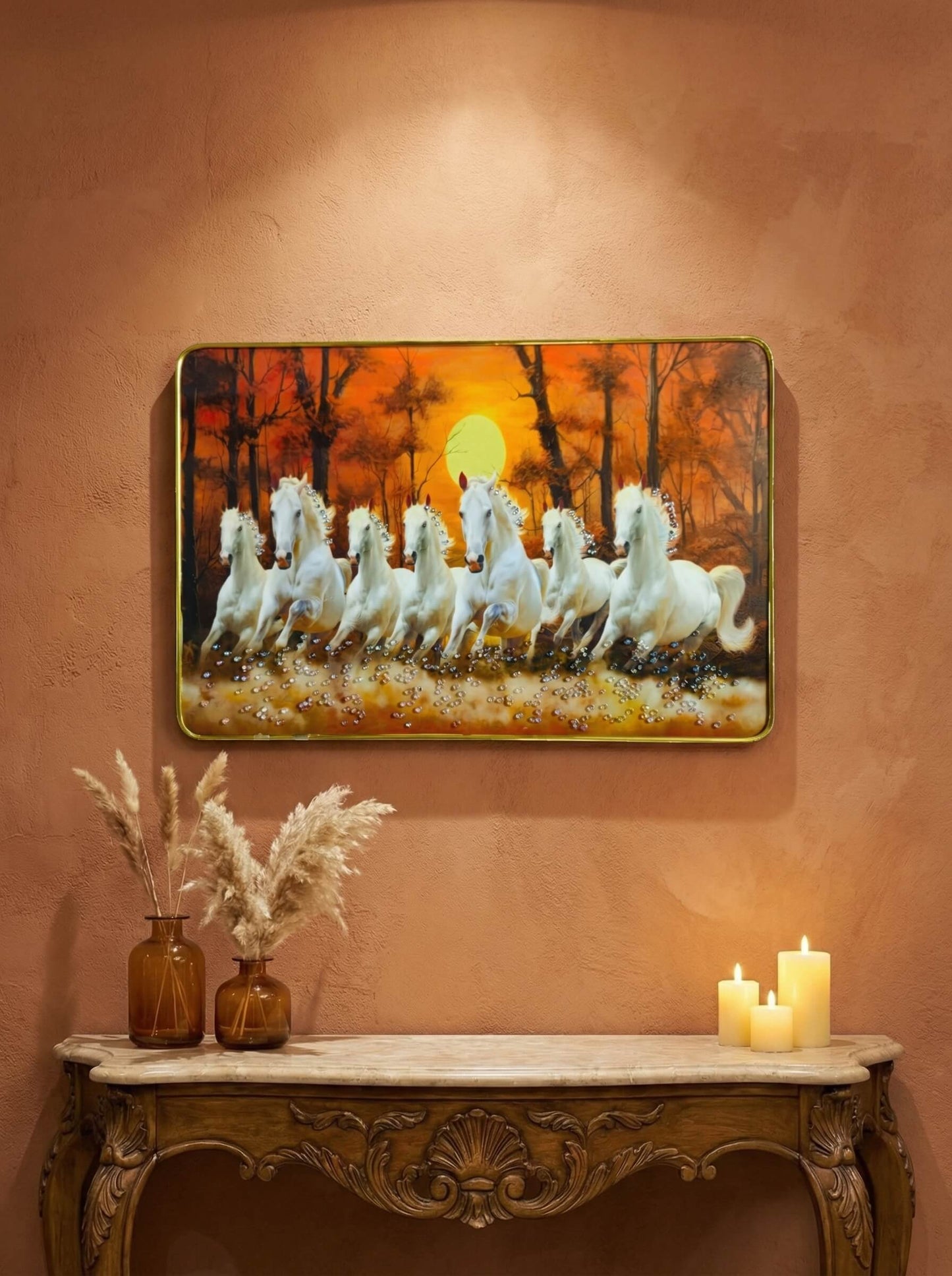 Seven Horses Fortune Blessings – Running Horses Luxury Wall Art